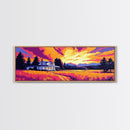 Countryside Home, Vibrant Sunset, Rural Landscape, Framed Canvas Print, Cozy Living Room Art, Farmhouse Wall Decor, Autumn Home Aesthetic