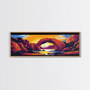 Desert Arch, Sunset Landscape, Western Nature, Vibrant Rocks, Framed Canvas Print, Boho Home Decor, Office Wall Art, Nature Lover Gift