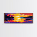 Lake Reflection, Tranquil Water, Mountain Sunset, Serene Scene, Framed Canvas Print, Zen Wall Art, Bedroom Decor, Meditative Gift