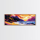 Ocean Waves, Coastal Scene, Vibrant Seascape, Canvas Print, Beach House Decor, Living Room Wall Art, Nature Artwork, Sunset Painting