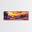 Countryside Barn, Sunset Art, Rural Landscape, Warm Autumn Decor, Canvas Print, Cozy Home Wall Art, Rustic Farmhouse Painting