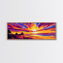 Castle Beach, Dreamy Sunset, Fantasy Wall Art, Canvas Print, Vibrant Coastal Painting, Storybook Landscape, Surreal Living Room Art