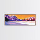 Snowy Mountains, Winter Scene, Sunset, Canvas Print, Cozy Cabin Art, Rustic Wall Decor, Mountain Lovers Gift, Serene Nature Print