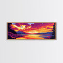 Sunset Lake, Mountain Reflection, Nature Art, Framed Canvas Print, Vibrant Wall Art, Fall Home Decor, Living Room Painting, Gift Idea
