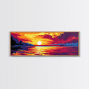 Golden Horizon, Tranquil Sea, Scenic Beauty, Canvas Print, Nautical Wall Art, Sunset Painting, Summer Home, Vibrant Wall Art