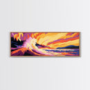 Ocean Wave, Surf Art, Coastal Home Decor, Beach Vibes, Framed Canvas Print, Tropical Wall Art, Modern Seascape, Large Wall Art