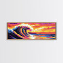 Ocean Wave, abstract surf, beach wall decor, coastal painting, ocean lover art, modern home decor, Canvas Print, Framed Canvas Print
