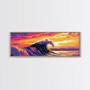 Rolling Wave, ocean power, surf painting, coastal home decor, surfer aesthetic, Beach Wall Art, Canvas Print, Framed Canvas Print