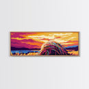 Coastal Waves, Sunset Glow, Rugged Cliffs, Canvas Print, Seascape Art, Modern Wall Decor, Beach House Style, Nautical Artwork