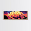 Blooming Lotus, Floral Wall Art, Vibrant Nature, Zen Home Decor, Framed Canvas Print, Botanical Painting, Yoga Room Art, Modern Style