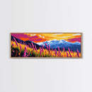 Mountain Meadow, Wildflower Art, Colorful Nature, Canvas Print, Rustic Home Decor, Alpine Landscape, Vibrant Wall Art, Cabin Aesthetic