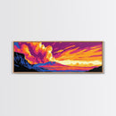 Volcanic Eruption, Sunset Sky, Canvas Print, Colorful Landscape Art, Bold Nature Decor, Abstract Wall Art, Living Room Wall Art
