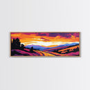 Golden Fields, Country Road, Autumn Sunset, Canvas Print, Rustic Farmhouse Wall Art, Warm Earthy Tones, Living Room Decor, Nature Lover