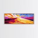 Majestic Peak, Sunset Glow, Vibrant Landscape, Canvas Print, Colorful Adventure Art, Bedroom Wall Decor, Wanderlust Mountain Scene