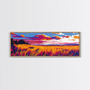 Autumn Fields, Sunset Landscape, Framed Canvas Print, Fall Wall Art, Vibrant Wall Decor, Rustic Home Decor, Large Canvas, Boho Art