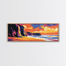 Ocean Sunset, Coastal Serenity, Beach House Art, Seascape Painting, Nature Wall Decor, Framed Canvas Print, Living Room Wall Art