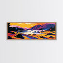 Roadside Lake, Scenic Highway, Coastal Drive Art, Vibrant Nature Print, Travel Lovers Gift, Framed Canvas Print, Hallway Wall Decor