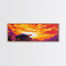 Eagle Nest, Sunset Sky, Bold Wildlife, Canvas Print, Nature Wall Art, Vibrant Home Decor, Rustic Cabin Art, Majestic Bird Painting