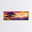 Lone Tree Art, Sunset Landscape, Nature Wall Decor, Mountain View, Rustic Home Art, Southwest Aesthetic, Large Wall Art, Canvas Print