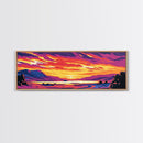 Scenic Lake Art, Sunset Painting, Vibrant Nature Scene, Rustic Wilderness Wall Art, Cozy Cabin Decor, Colorful Mountain Art, Canvas Print