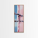 Barbed Wire Closeup, Modern Western, Pink and Blue Art, Framed Canvas Print, Minimalist Wall Art, Rustic Decor, Entryway Wall Art