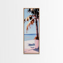 Palm Tree, Tropical, Beachy, Canvas Print, Summer Vibes Wall Art, Coastal Decor, Relaxing Seaside Painting, Minimalist Aesthetic
