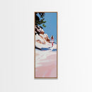 Beach Walk, Ocean Escape, Summer Serenity, Coastal Home Decor, Minimalist Seaside Painting, Modern Aesthetic, Framed Canvas Print