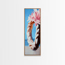 Floral Wreath, Boho Chic Art, Soft Pastel Flowers, Feminine Wall Decor, Spring Inspired Painting, Bedroom Framed Canvas Print