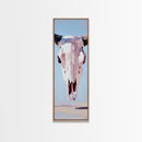 Bull Skull, Western Rustic, Desert Vibes, Framed Canvas Print, Boho Wall Art, Cowboy Aesthetic, Southwest Home Decor, Living Room Accent