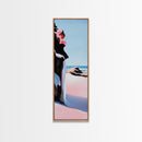 Coastal Cliffs, Pink Waves, Ocean Sunset, Canvas Print, Seascape Wall Art, Beach House Decor, Minimalist Coastal Art, Bedroom Wall Art
