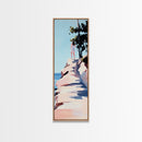 Serenity View, Ocean Horizon, Cliffside Dream, Framed Canvas Print, Beach Aesthetic, Coastal Living, Living Room Art, Minimalist Style