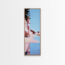 Woman by the Sea, Dreamy Coastal Art, Feminine Minimalist Print, Framed Canvas Print, Elegant Wall Art, Bedroom Decor, Modern Aesthetic