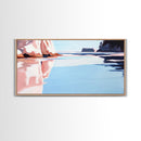 Reflections, Tranquil Beach Art, Ocean Wall Decor, Framed Canvas Print, Serene Coastal Painting, Pastel Seascape, Relaxing Artwork