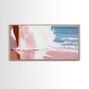 Ocean Waves, Beach Painting, Coastal Decor, Relaxing Seascape, Minimalist Artwork, Bathroom Wall Art, Framed Canvas Print, Tropical Aesthetic