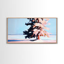 Winter Tree, Snowy Landscape, Framed Canvas Print, Minimalist Nature Art, Serene Wall Decor, Cozy Winter Aesthetic, Modern Wall Art