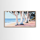 Eucalyptus Grove, Coastal Path, Sunlit Trees, Relaxing Beach Scene, Natural Beauty, Soft Pastel Tones, Modern Home, Canvas Print