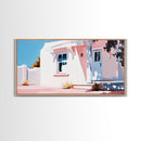 White House, Desert, Warm Tones, Framed Canvas Print, Mediterranean Art, Minimalist Architecture, Rustic Home Decor