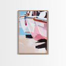 Sailboat, Coastal Painting, Nautical Wall Art, Beach House Decor, Framed Canvas Print, Living Room Wall Art, Seaside Print