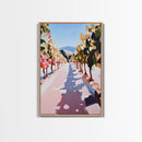 Vineyard Pathway, Wine Country, Rustic Charm, Framed Canvas Print, Tuscan Wall Art, Kitchen Decor, Autumn Landscape, Country Home Art
