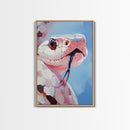 Pink Snake, Wildlife Portrait, Exotic Reptile, Framed Canvas Print, Animal Lover Wall Art, Unique Home Decor, Nature Inspired Art
