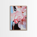 Floral Beauty, Romantic Blooms, Soft Pink Aesthetic, Feminine Wall Art, Elegant Pastel Decor, Framed Canvas Print, Living Room