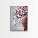 Floral Diver, Surreal Art, Feminine Ocean Wall Art, Beach House Decor, Dreamy Coastal Aesthetic, Pastel Tones, Canvas Print