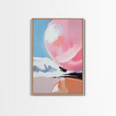 Pink Sphere, Surreal Art, Framed Canvas Print, Abstract Minimalist Decor, Dreamy Pastel Wall Art, Modern Home Design, Gallery Artwork