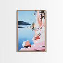 Cliffs, Water, Trees, Reflection, Framed Canvas Print, Nature Wall Art, Mountain Aesthetic, Lakehouse Decor, Minimalist Landscape