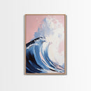 Surf Wave Art, Coastal Wall Decor, Abstract Ocean Painting, Large Modern Seascape, Framed Canvas Print, Nautical Themed Wall Art