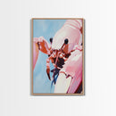 Pink Lobster Art, Coastal Kitchen Decor, Abstract Seafood Illustration, Nautical Wall Print, Framed Canvas Print, Dining Room Wall Art