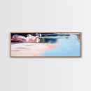 Reflections on Water, Tranquil Lakeside Scene, Minimalist Nature Art, Canvas Print, Serene Blue Tones, Relaxing Wall Art, Office Decor