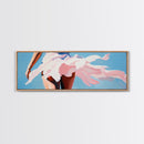 Flowing Dress, Windy Beach, Feminine Wall Art, Soft Pink Aesthetic, Summer Vibes, Framed Canvas Print, Living Room Art, Coastal Elegance