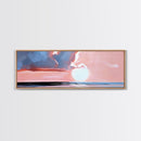 Sunset Glow, Ocean Horizon, Beach Scene, Modern Coastal, Framed Canvas Print, Minimalist Wall Art, Living Room Decor, Gift Idea