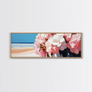 Hydrangea Blooms, Coastal Flowers, Nature Wall Art, Living Room Decor, Summer Aesthetic, Impressionist Style, Framed Canvas Print